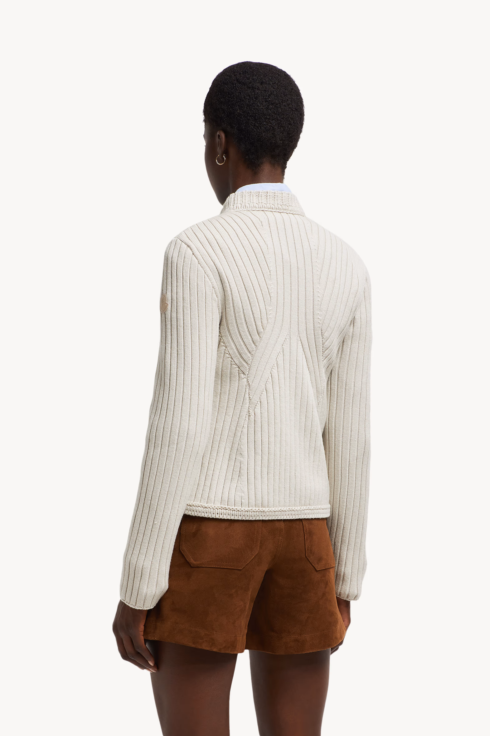 Cárdigan de lana acolchado Mujer Beige Claro Moncler 5